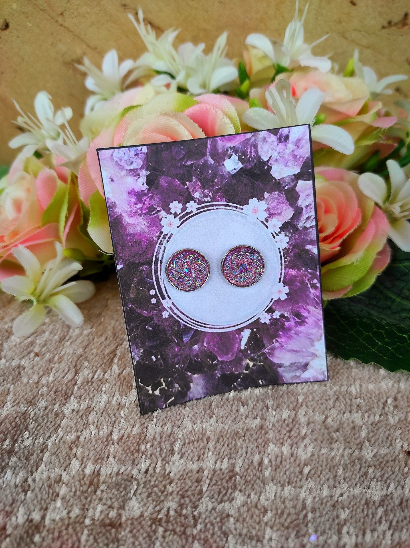 Lila csavart különleges fülbevaló